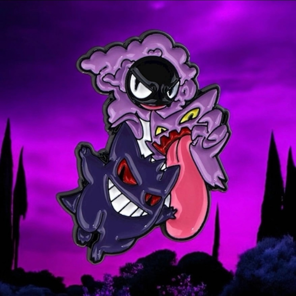 Pokemon Ghost Trio Pin Set - Purple, Black, Pink